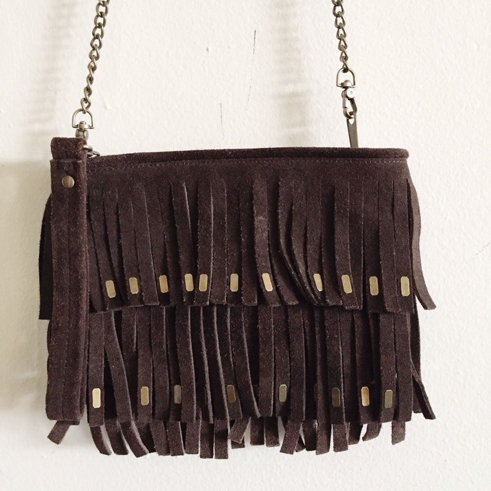 Banana Republic Brown Fringe Crossbody/clutch